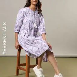 Women Paisley Print A-Line Dress-image-42