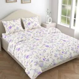 Floral Print Double Bedsheet-21