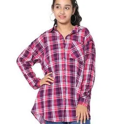 teentrums Checked Cotton Oversized Shirt-picture-25