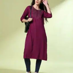 Women Straight Kurta with Embroidered Yoke-image-17