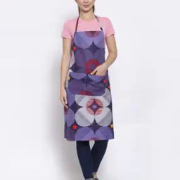 Geometric Print Kitchen Apron with patch Pocket-image-80