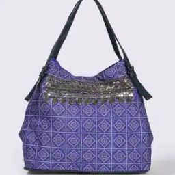 Women Geometric Print Tote Bag with Adjustable Straps-8