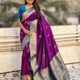 Women Soft Silk Zari Weaving Meenakari Border Saree -picture-24