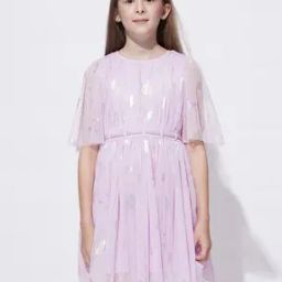 Girls Heart Print Fit & Flare Dress-image-79