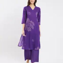 Women Floral Print Straight Kurta with Palazzos-image-65