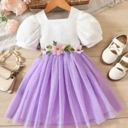 pixie n prince Girls Fit & Flare Dress with Floral Accent-picture-9