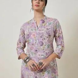 Women Floral Print Straight Tunic-49