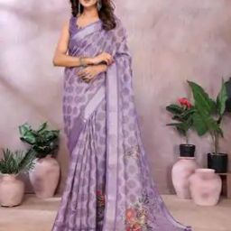 Floral Pattern Woven Saree-image-12