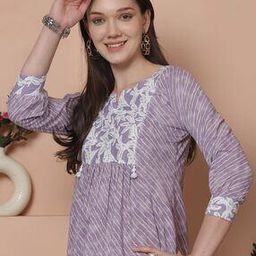 Women Printed Straight Kurti with 3/4th Sleeves-image-8