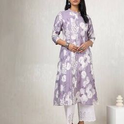 Women Floral Print A-Line Kurta with Insert Pocket-image-81