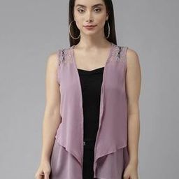 Women Lace Regular Fit Shrug with Front-Open-4