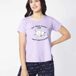 Women Typographic Print T-Shirt & Shorts Set-image-33