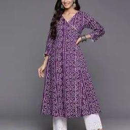 Women Bandhani Print V-Neck Anarakali Kurta-picture-29