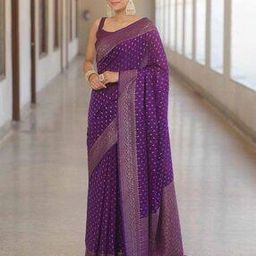 Women Printed Saree with Contrast Border-image-9