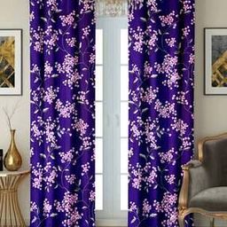 Set of 2 Floral Printed Long Door Curtains-21