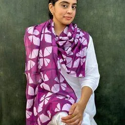 Women Floral Print Scarf with Folded Hem-picture-20
