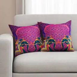 Set of 2 Printed Cushion Covers 16" x 16"-34