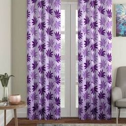 Set of 2 Leaf Print Door Curtains-image-97