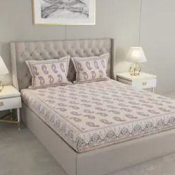 330 TC Paisley Print King-Size Bedsheet with Pillow Covers-52
