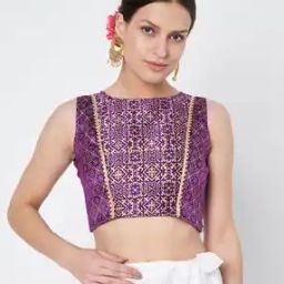 Women Block Print Side open Blouse-image-20