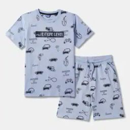 r&b Boys Printed Cotton T-Shirt with Shorts-picture-25