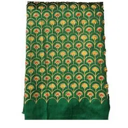 Embroidered Cotton Saree with Tassels-image-29