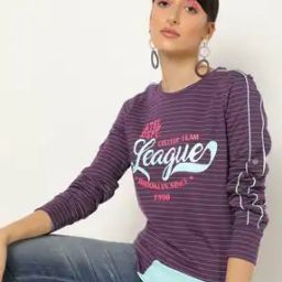 Typographic Print Round-Neck Sweatshirt-image-53