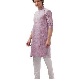 Men Embroidered Regular Fit Long Kurta-image-8