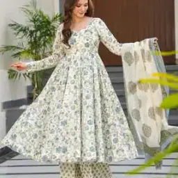 wedani Women Floral Print Anarkali Kurta Set-picture-37