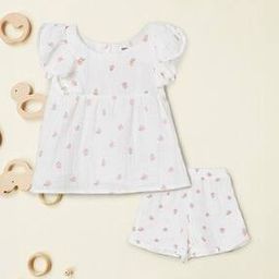 max Girls Cotton Printed Shorts Set-picture-1