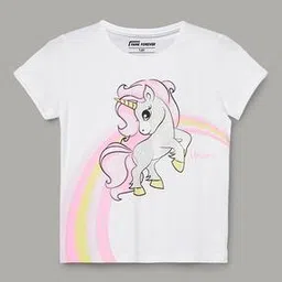 fame forever by lifestyle Girls Graphic Print Regular Fit T-Shirt-picture-37
