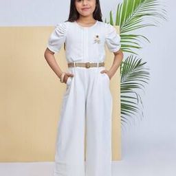 Girls Regular Fit Self-Design Jumpsuit  -image-3