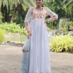 fashion basket Women Embroidered A-Line Kurti-picture-22