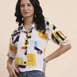 leia Women Regular Fit Cuban-Collar Shirt-picture-38