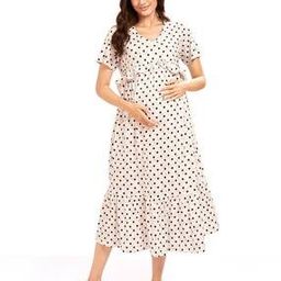 av2 Women Polka-Dot Nightshirt with Short Sleeves-picture-10