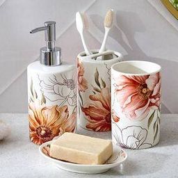 home centre Ceramic Floral Print Tooth Brush Holder-picture-14