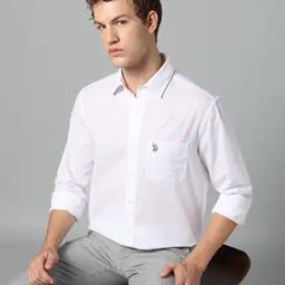Men Tailored Fit Shirt with Patch Pocket-image-67