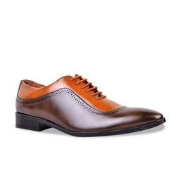 Cliff Fjord Men Colourblocked Perforated Formal Oxfords-image-92