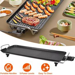 jolfay Electric Griddle - 1360W Flat Rectangular Non-Stick Barbecue Grill Adjustable Temperature Controller, Fast Heating for Cooking/Grilling Meat, Fish, Seafood, Vegetables image 3