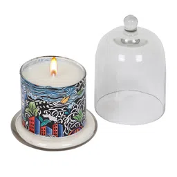KOLOROBIA Black & Blue Printed Bell Jar Scented Candle-image-22