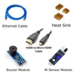 Raspberry Pi4 8GB Model B Ultimate Kit- Case, Power Adapter, Heatsink, HDMI Cable, Ethernet Cable, 32 GB SD Card, Sensors and Manual image 2