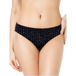Amante Printed Three-fourth Coverage Low Rise Bikini Panty - Black-image-0