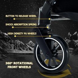 MOPPETS Air-Glide Lightweight Travel Stroller/Pram, Compact One-Hand Fold, Multi-Reclining Seat and XL Canopy image 4