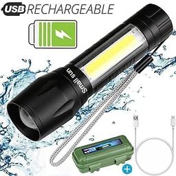 Aizdihar Rechargeable Warranty 1 Year Small Sun Across 78 Countries International Standard zoomable Long Range Flashlight Premium Torch Aluminium (Small Torch),LED, High lumens image 4