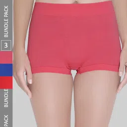 PLUMBURY Women Anti Microbial Pack Of 3 Boyshorts Briefs-image-29