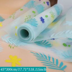 goergeta Anti-Slip Kitchen Cabinet Drawer Shelf Mat Liner Sheets Waterproof Strong Table Mat EVA for Bathroom Multipurpose Use (45 cm x 300 cm) (Yellow Green Flower) image 5