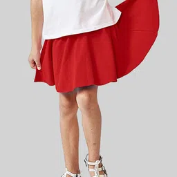 BAESD Girls Flared Knee Length Skirt With Attached Inner Shorts-image-83