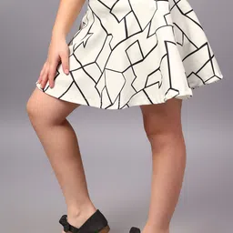 BAESD Girls Printed Flared Knee Length Skirt With Attached Shorts-image-83