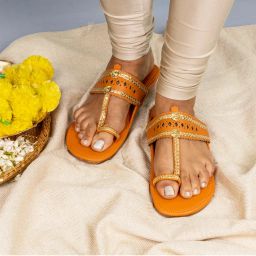 The Madras Trunk Orange Kolhapuris-picture-5