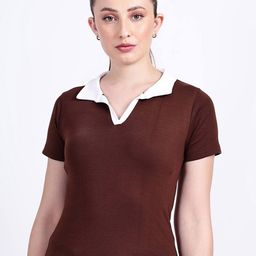 TABADTOD Shirt Collar Fitted Crop Top-image-70